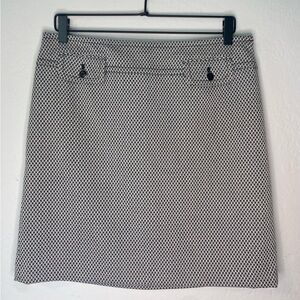 LOFT Black and White Patterned Skirt